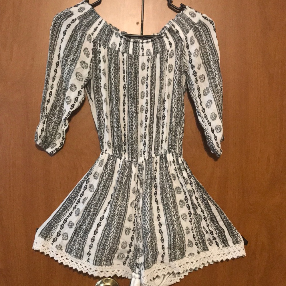 Black and white romper
